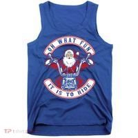 Santa On Motorcycle Funny Christmas Gift Tank Top thumb 0
