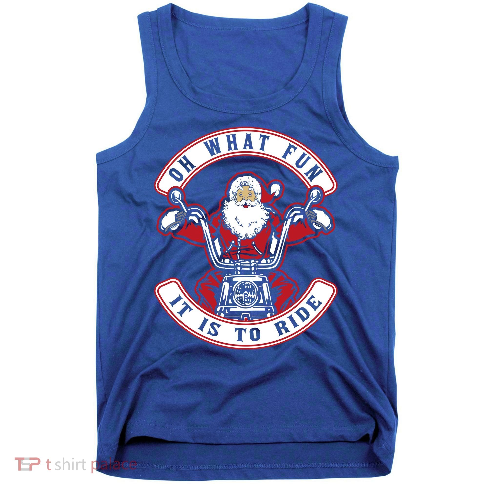 Santa On Motorcycle Funny Christmas Gift Tank Top