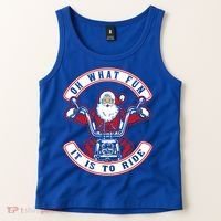 Santa On Motorcycle Funny Christmas Gift Tank Top thumb 2