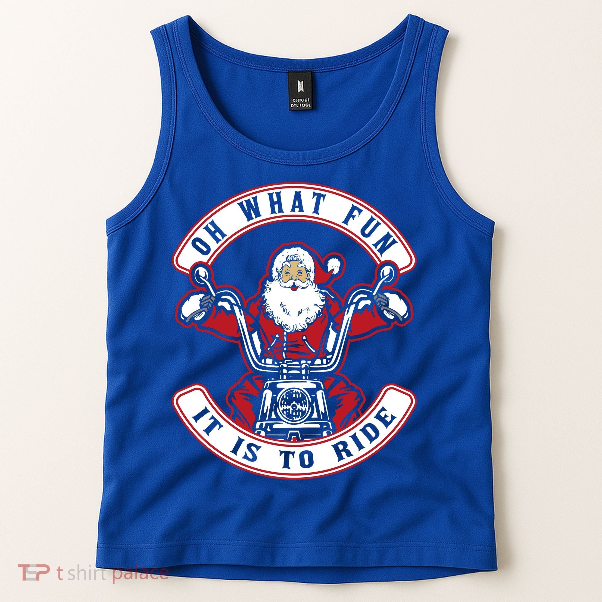 Santa On Motorcycle Funny Christmas Gift Tank Top