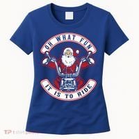 Santa On Motorcycle Funny Christmas Gift Women's T-Shirt thumb 0