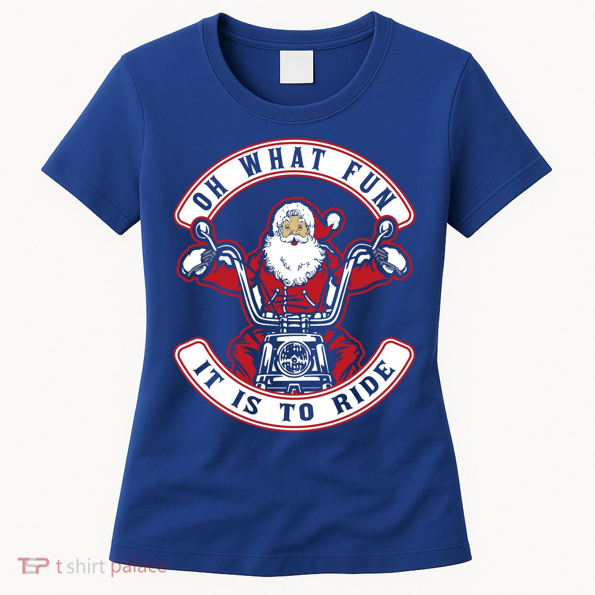 Santa On Motorcycle Funny Christmas Gift Women's T-Shirt