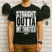 Straight Outta My Thirties 40 AF 40th Birthday Gift T-Shirt thumb 6