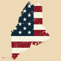 State Of Maine Usa Flag Patriotic For Women Adults T-Shirt thumb 2