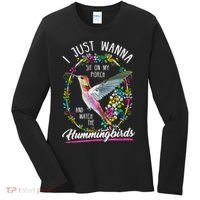 Sit On My Porch And Watch The Hummingbirds Top Women's Long Sleeve Shirt thumb 0