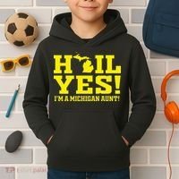 State Of Michigan Hail! Yes Mi Aunt Ann Arbor Gift U M Kids Hoodie thumb 2