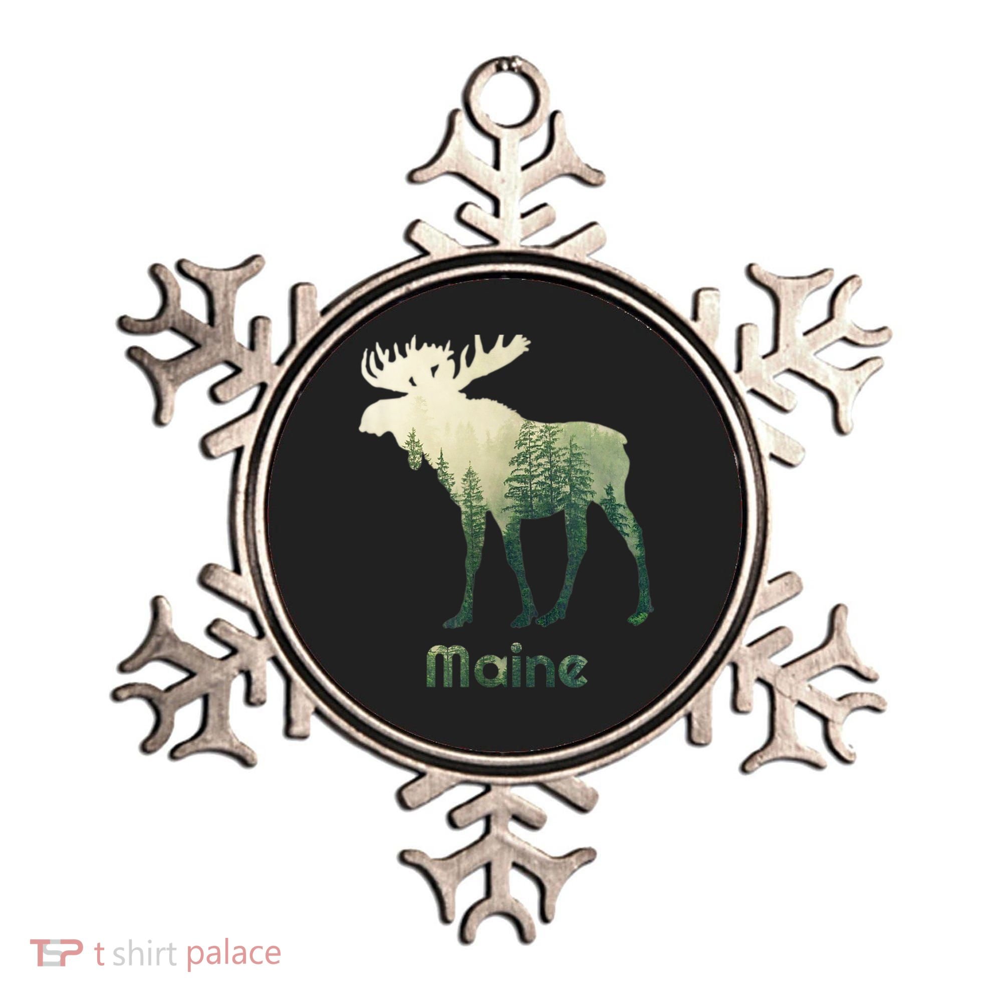 State Of Maine Moose Forest Tree Hunter Wildlife Ornament
