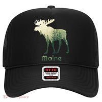 State Of Maine Moose Forest Tree Hunter Wildlife Hat thumb 0