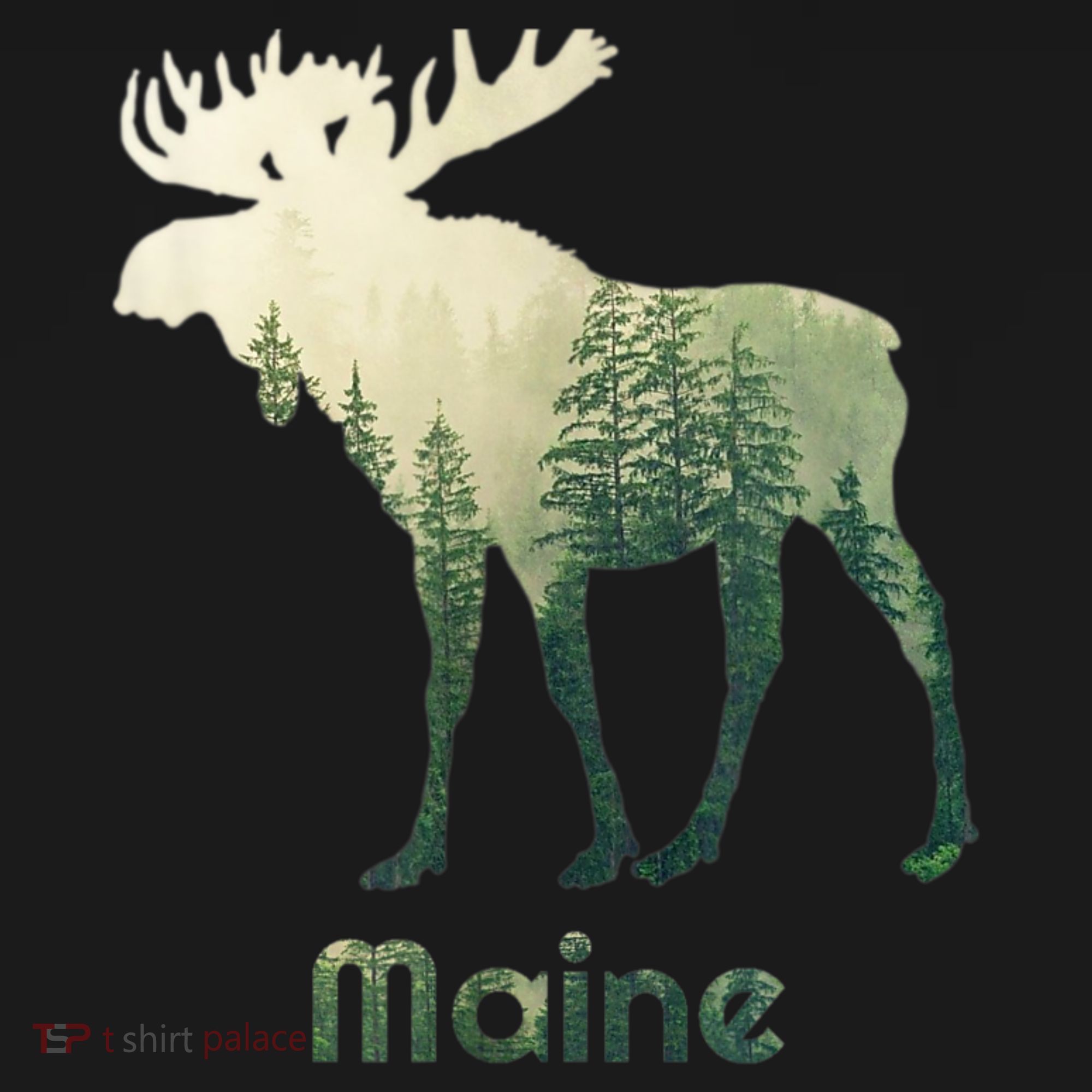 State Of Maine Moose Forest Tree Hunter Wildlife Visor