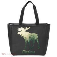 State Of Maine Moose Forest Tree Hunter Wildlife Tote Bag thumb 0