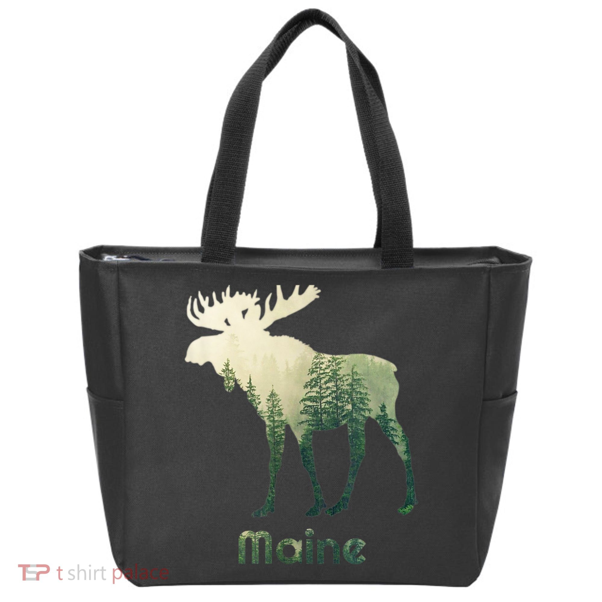 State Of Maine Moose Forest Tree Hunter Wildlife Tote Bag