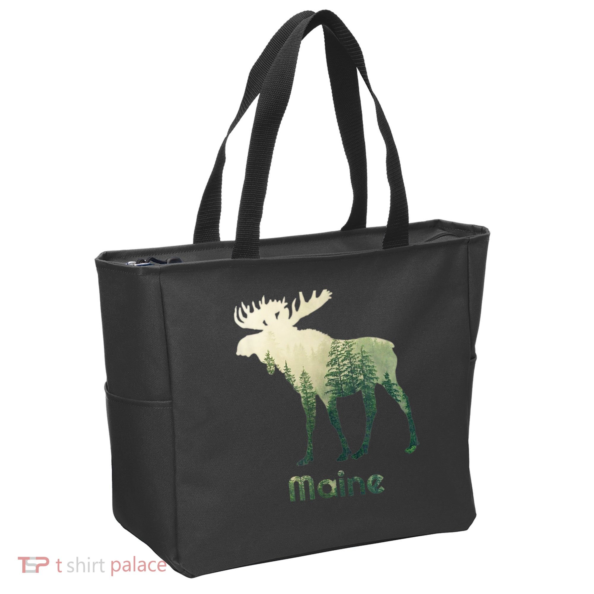 State Of Maine Moose Forest Tree Hunter Wildlife Tote Bag