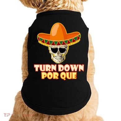 Sombrero Skull Turn Down Por Que Cinco De Mayo Doggie Tank