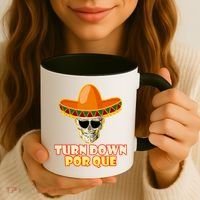Sombrero Skull Turn Down Por Que Cinco De Mayo Coffee Mug thumb 3