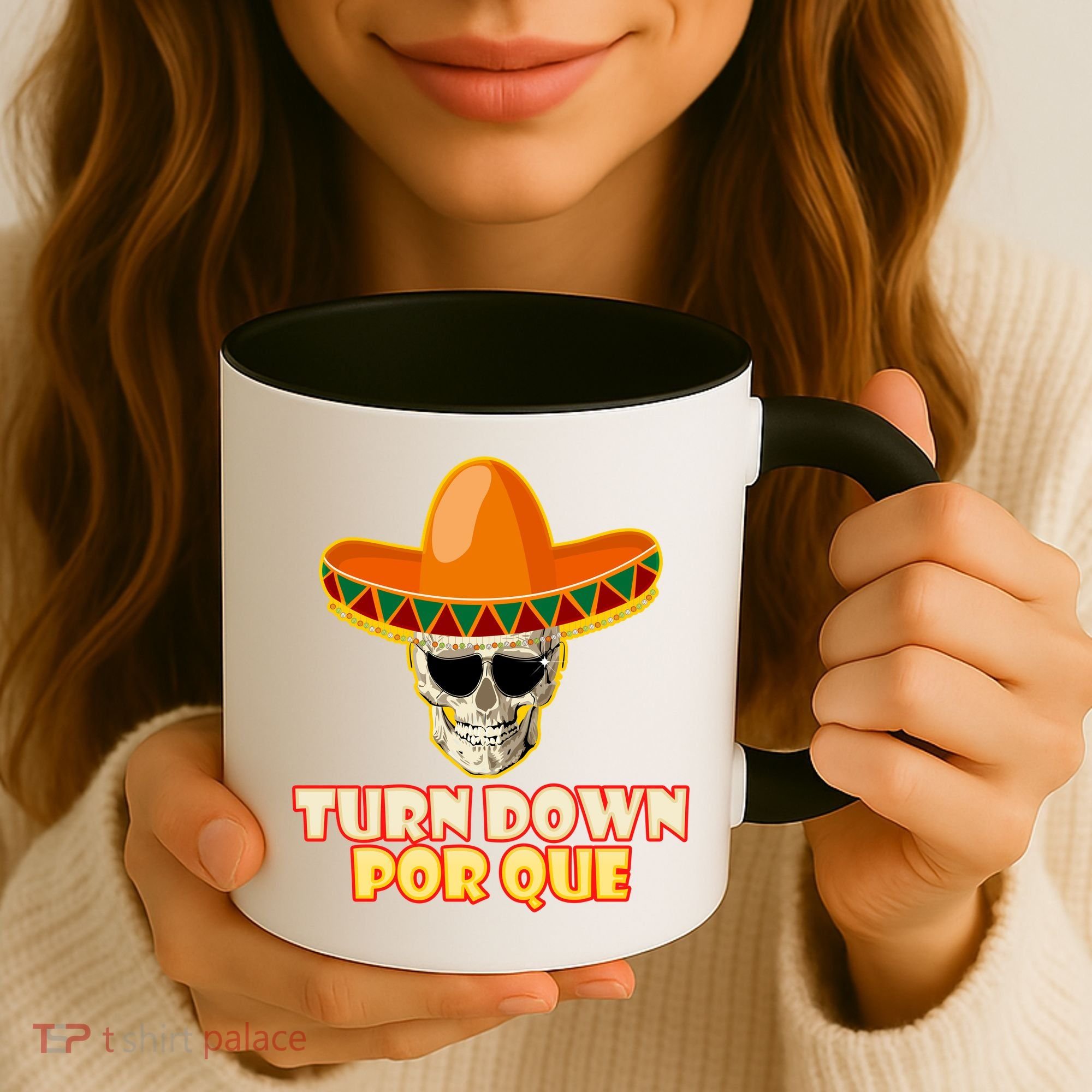 Sombrero Skull Turn Down Por Que Cinco De Mayo Coffee Mug