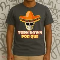 Sombrero Skull Turn Down Por Que Cinco De Mayo T-Shirt thumb 3
