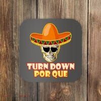 Sombrero Skull Turn Down Por Que Cinco De Mayo Coaster thumb 0