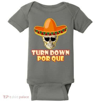 Sombrero Skull Turn Down Por Que Cinco De Mayo Baby Bodysuit
