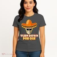 Sombrero Skull Turn Down Por Que Cinco De Mayo Women's T-Shirt thumb 4