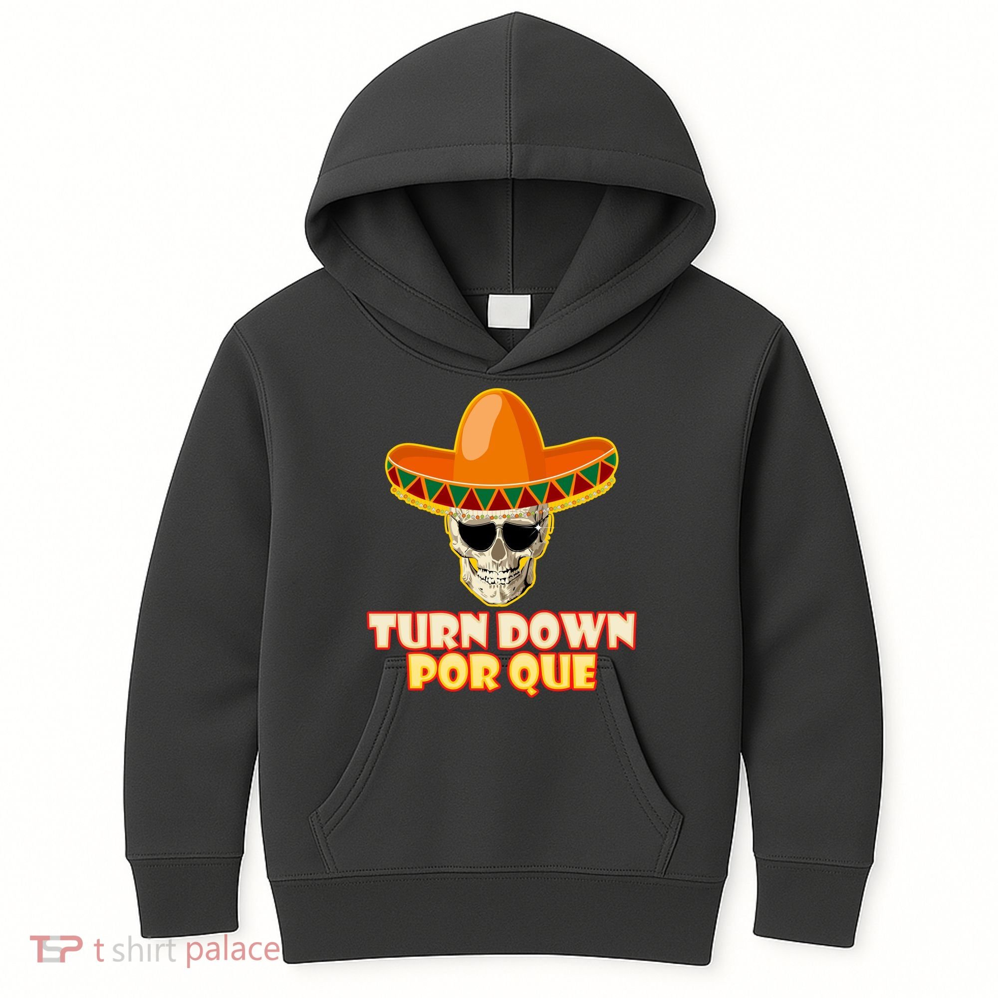Sombrero Skull Turn Down Por Que Cinco De Mayo Kids Hoodie