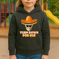 Sombrero Skull Turn Down Por Que Cinco De Mayo Kids Hoodie thumb 3