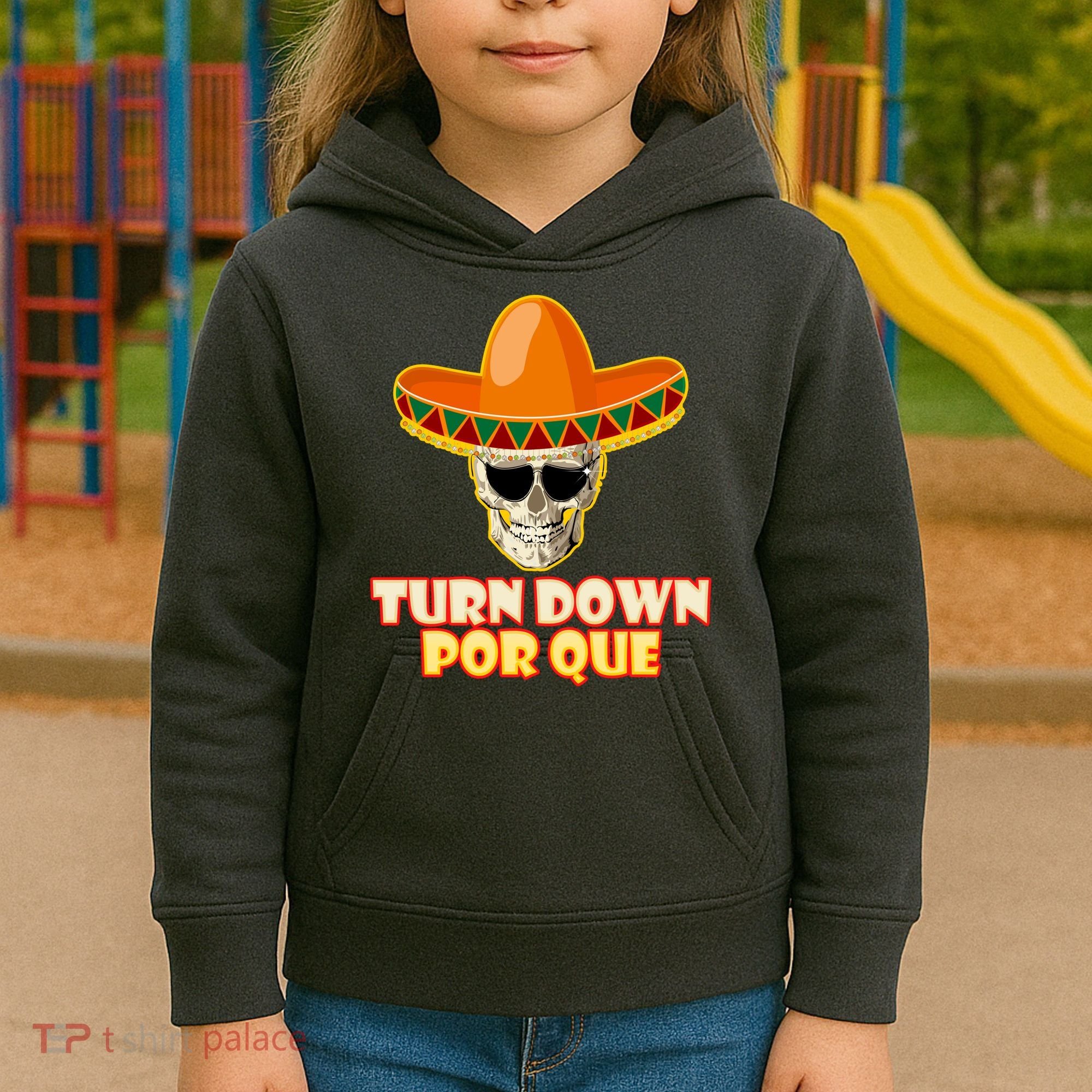 Sombrero Skull Turn Down Por Que Cinco De Mayo Kids Hoodie