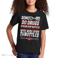 Some Do Drugs We Solve Our Problems With Wide Open Throttles Kids T-Shirt thumb 2