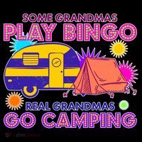 Some Grandmas Play Bingo Real Grandmas Go Camping Women's Hoodie thumb 2