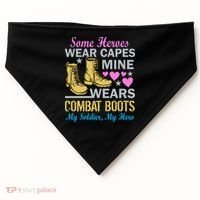 Some Heroes Wear Capes Mine Wears Combat Boots USA-Made Doggie Bandana thumb 0