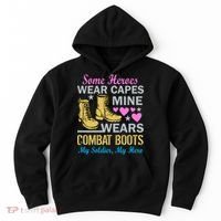 Some Heroes Wear Capes Mine Wears Combat Boots Hoodie thumb 0