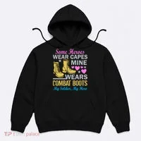 Some Heroes Wear Capes Mine Wears Combat Boots Hoodie thumb 0