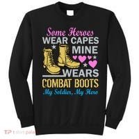 Some Heroes Wear Capes Mine Wears Combat Boots Sweatshirt thumb 0