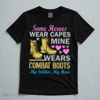Some Heroes Wear Capes Mine Wears Combat Boots T-Shirt thumb 5