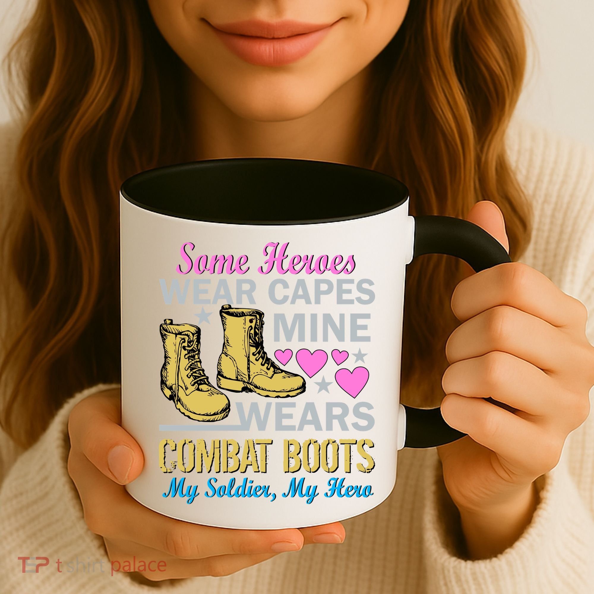 Some Heroes Wear Capes Mine Wears Combat Boots Coffee Mug