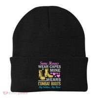 Some Heroes Wear Capes Mine Wears Combat Boots Beanie thumb 0