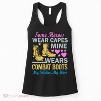 Some Heroes Wear Capes Mine Wears Combat Boots Women's Tank Top thumb 0