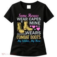 Some Heroes Wear Capes Mine Wears Combat Boots Women's T-Shirt thumb 0