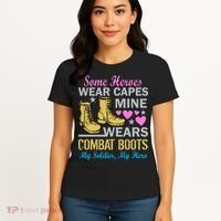 Some Heroes Wear Capes Mine Wears Combat Boots Women's T-Shirt thumb 4