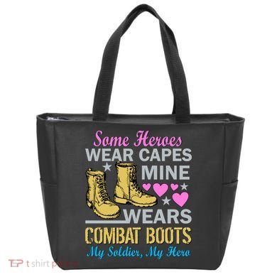 Some Heroes Wear Capes Mine Wears Combat Boots Tote Bag