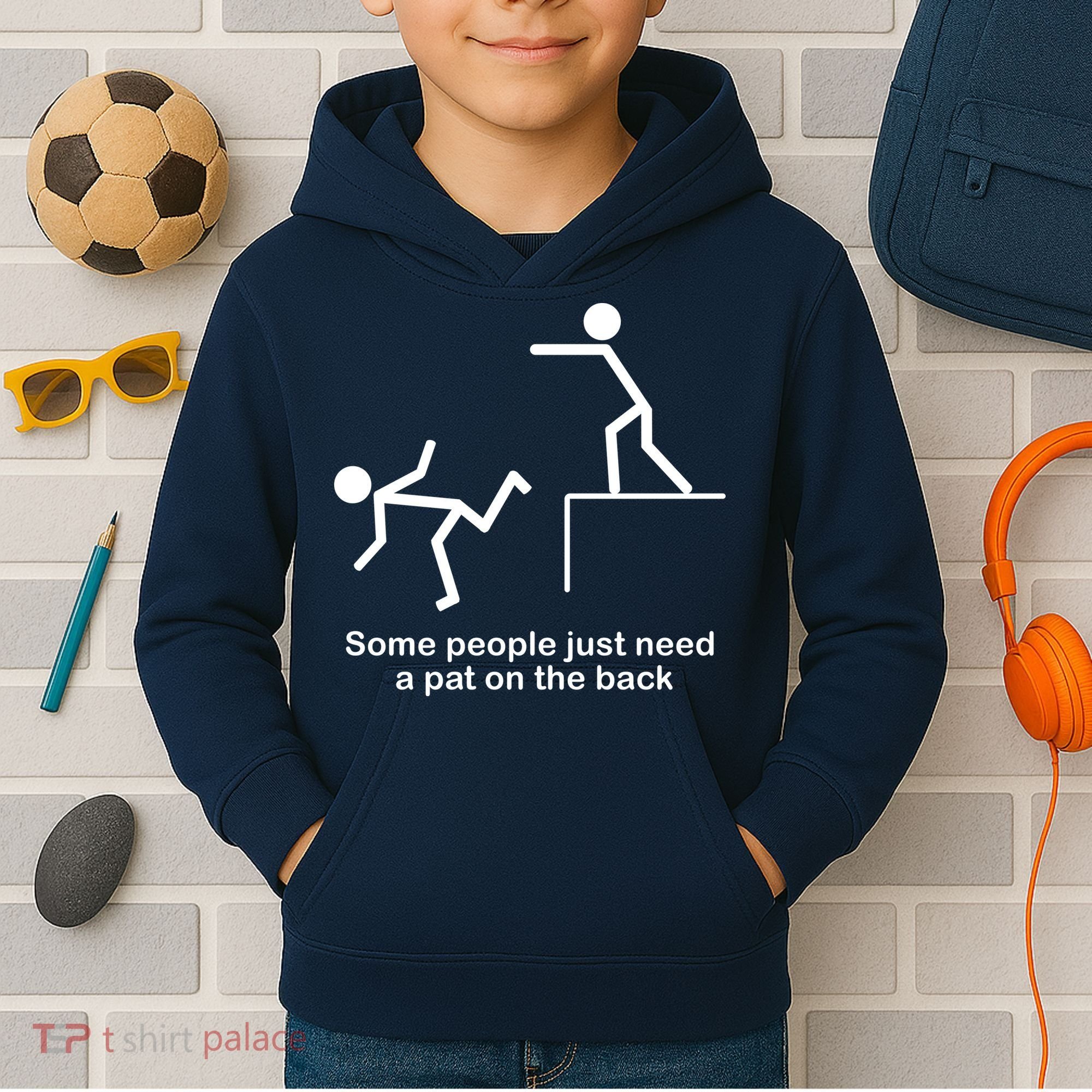 Some People Just Need A Pat The Back Kids Hoodie