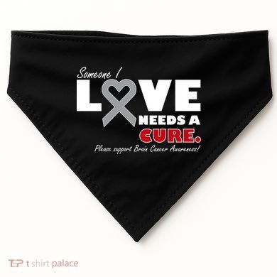 Someone I Love Needs A Cure Brain Cancer Awareness USA-Made Doggie Bandana