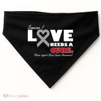 Someone I Love Needs A Cure Brain Cancer Awareness USA-Made Doggie Bandana thumb 0