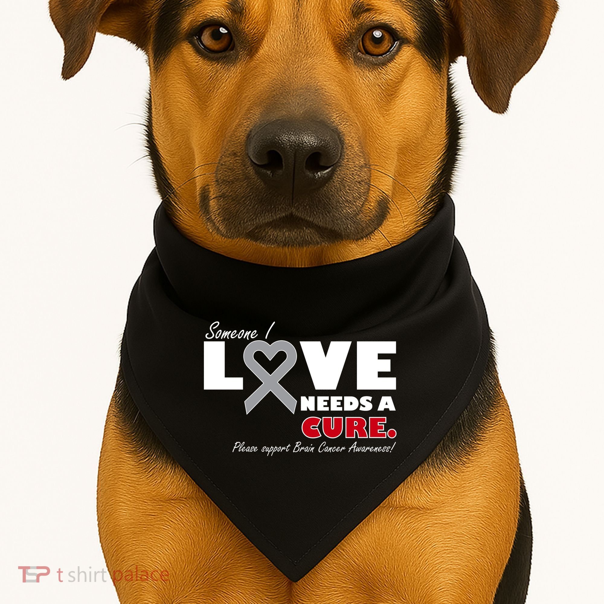Someone I Love Needs A Cure Brain Cancer Awareness USA-Made Doggie Bandana