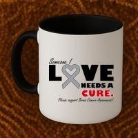 Someone I Love Needs A Cure Brain Cancer Awareness Coffee Mug thumb 2