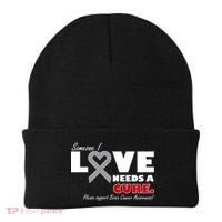 Someone I Love Needs A Cure Brain Cancer Awareness Beanie thumb 0