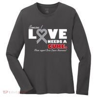 Someone I Love Needs A Cure Brain Cancer Awareness Women's Long Sleeve Shirt thumb 0