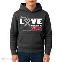 Someone I Love Needs A Cure Brain Cancer Awareness Kids Hoodie thumb 4