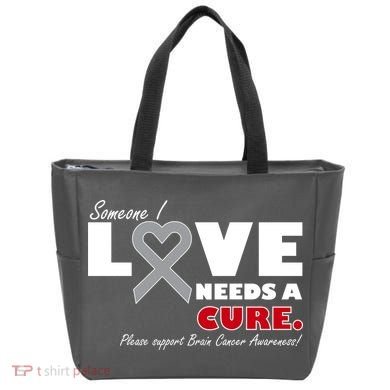 Someone I Love Needs A Cure Brain Cancer Awareness Tote Bag