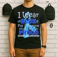Someone Who Makes Me Proud Autism Awareness T-Shirt thumb 6
