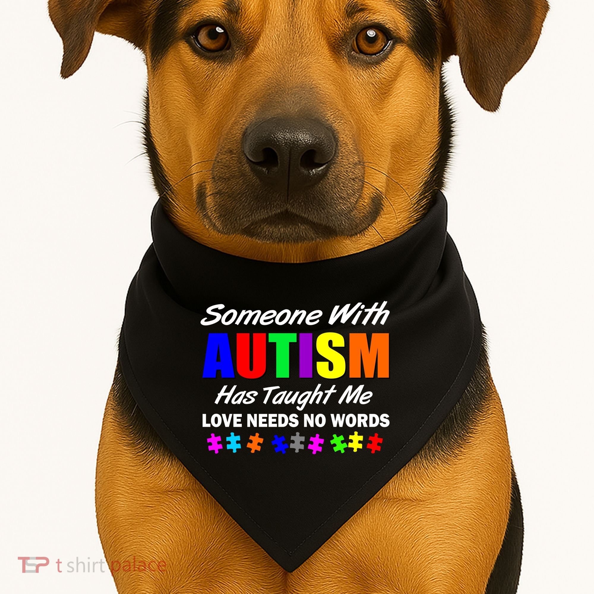 Someone With Autism Has Taught Me USA-Made Doggie Bandana